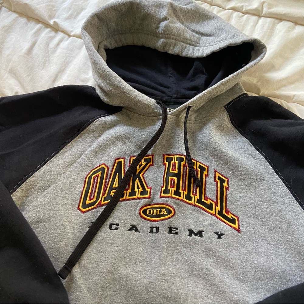 Grey and black colorblock Oak Hill Academy hoodie